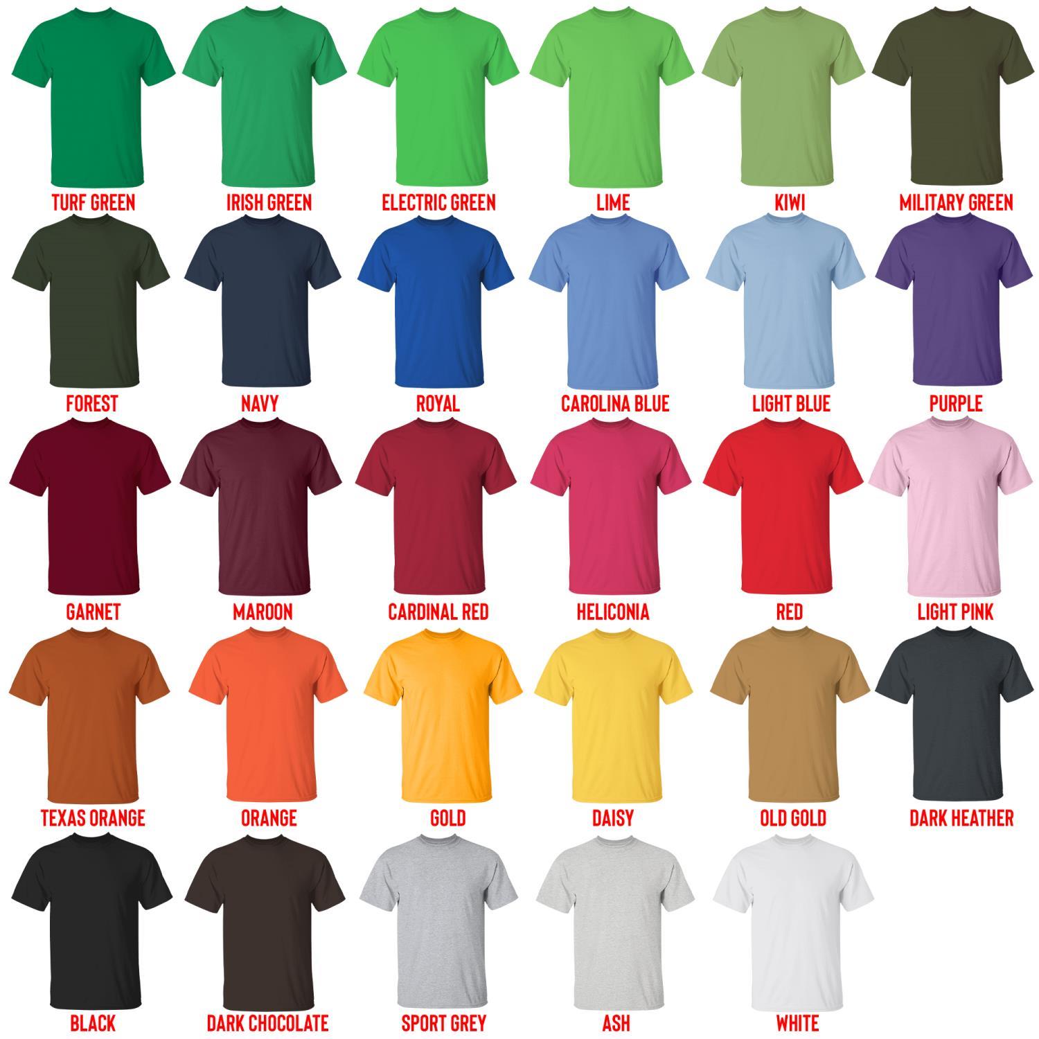 t shirt color chart - World Of Horror Store