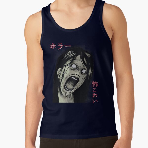 Japanese Horror Manga Otaku Design Tank Top - Image 5