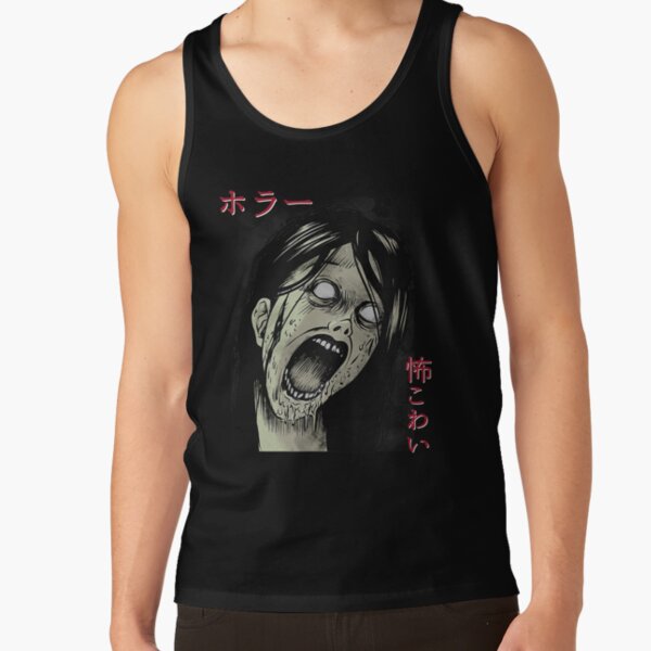 Japanese Horror Manga Otaku Design Tank Top - Image 2