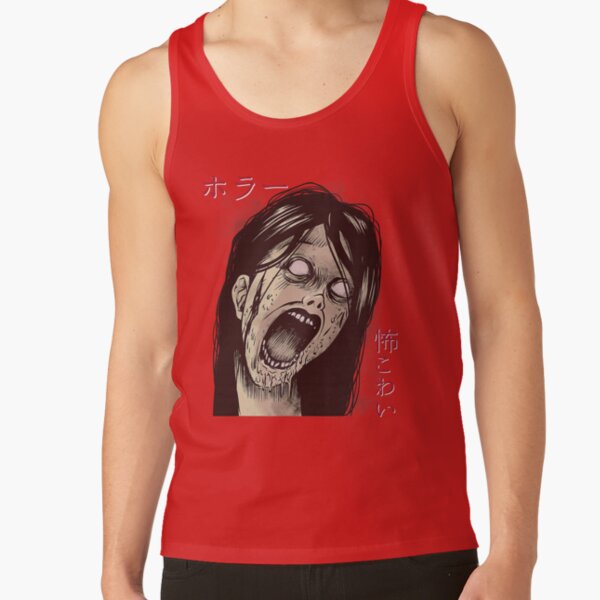 Japanese Horror Manga Otaku Design Tank Top - Image 4