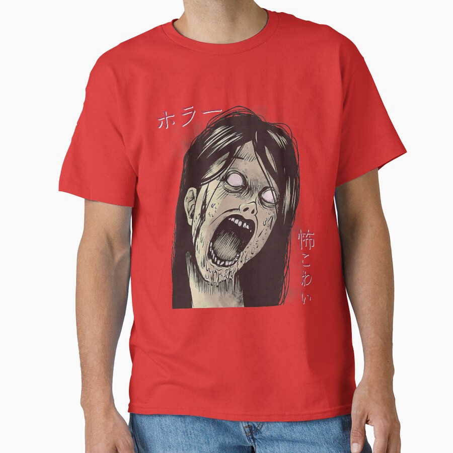 Japanese Horror Manga Otaku Design T-shirt - Image 5