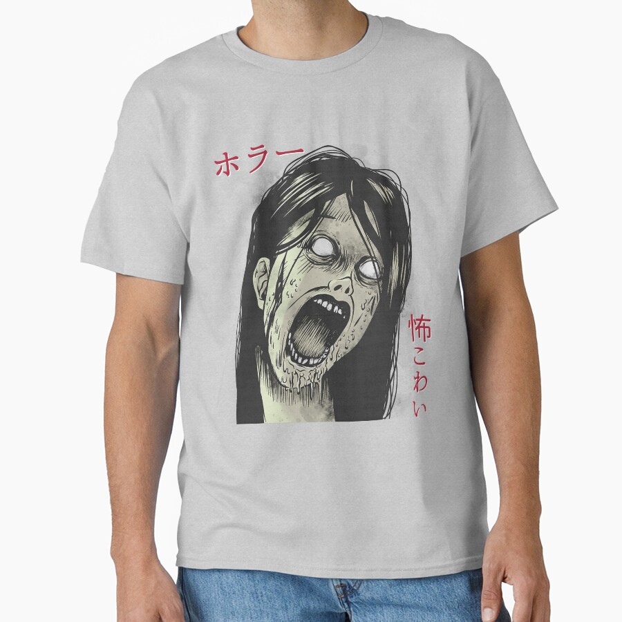 Japanese Horror Manga Otaku Design T-shirt - Image 4