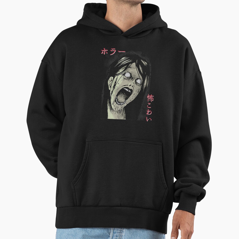 Japanese Horror Manga Otaku Design Hoodie - Image 3