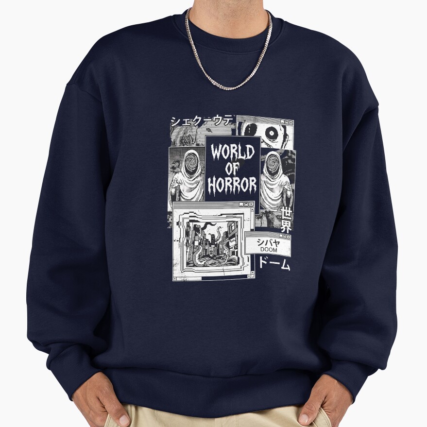 World Of Horror Panstasz Ms Paint Masterpiece Sweatshirt - Image 5