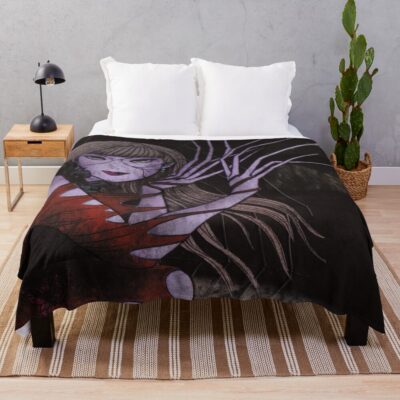 World Of Horror Houmura Uta Horror Throw Blanket