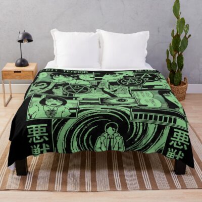 World Of Horror Scissor Woman School Terror Throw Blanket