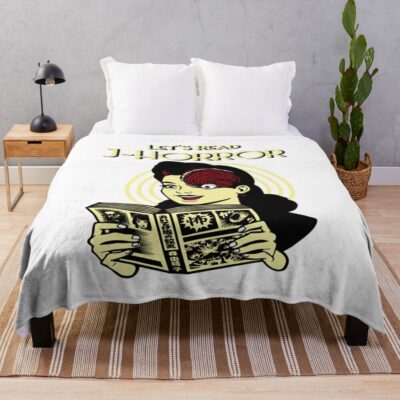 World Of Horror Japanese Horror Art Throw Blanket