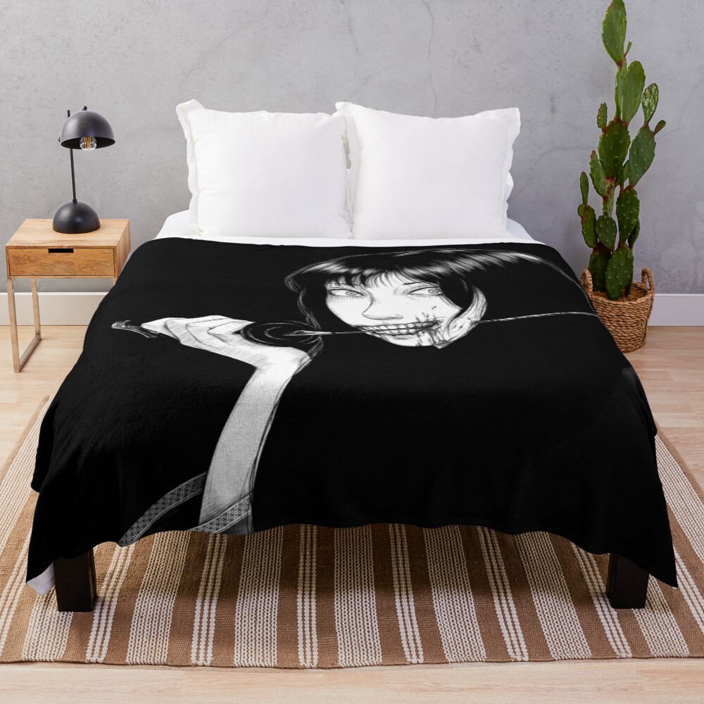 World Of Horror Cursed Katana Spirit Throw Blanket