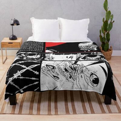Japanese Vaporwave Cyberpunk Graphic Design Throw Blanket