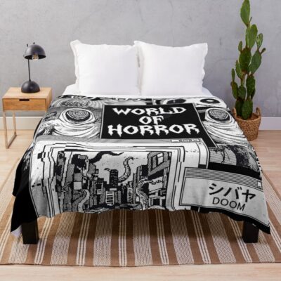 World Of Horror Old Gods Awakening Throw Blanket