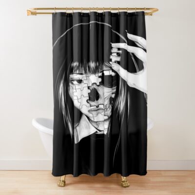 World Of Horror Twisted Horror Puzzle Shower Curtain
