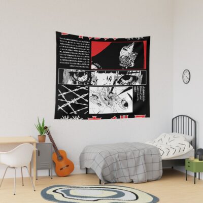Japanese Vaporwave Cyberpunk Graphic Design Tapestry