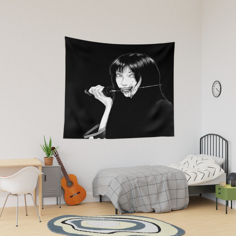 World Of Horror Cursed Katana Spirit Tapestry