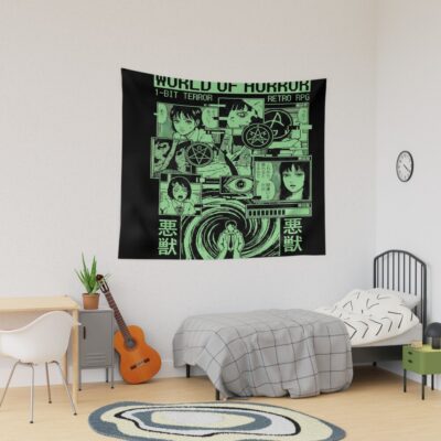 World Of Horror Scissor Woman School Terror Tapestry