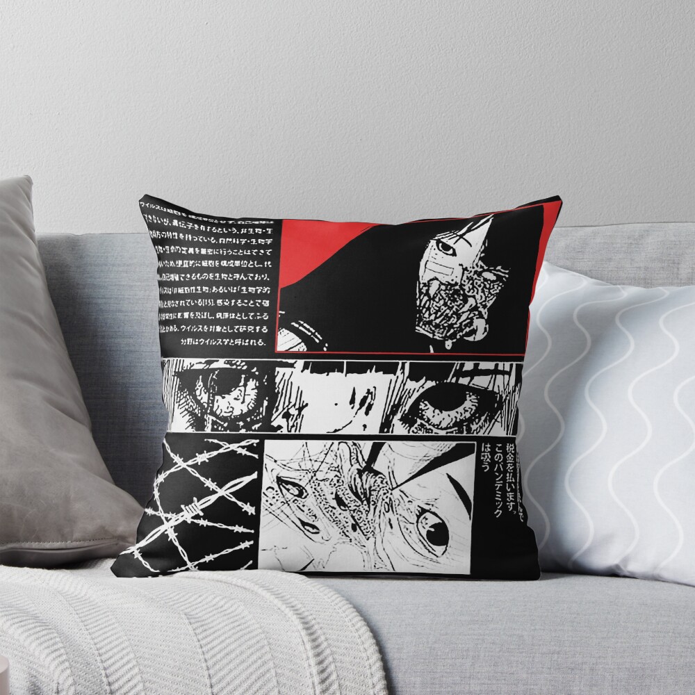 Japanese Vaporwave Cyberpunk Graphic Design Throw Pillow