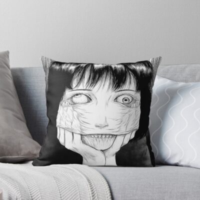 World Of Horror Haunted Spirit Mask Throw Pillow