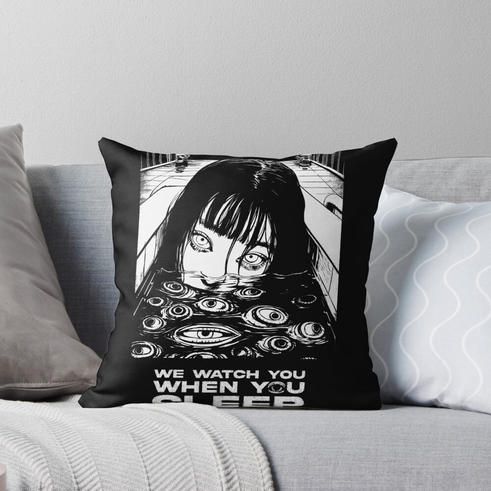 Junji Ito Horror Manga Art Throw Pillow