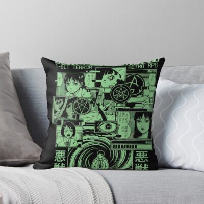 World Of Horror Scissor Woman School Terror Throw Pillow