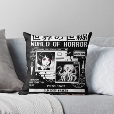 World Of Horror Turn Based Cosmic Horror Throw Pillow