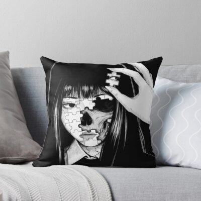 World Of Horror Twisted Horror Puzzle Throw Pillow