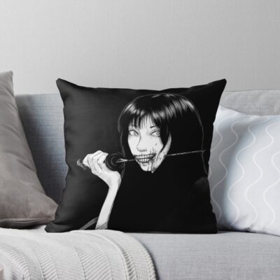 World Of Horror Cursed Katana Spirit Throw Pillow